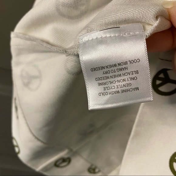 ModCloth New Peace Sign Dress / Jumper Cotton Size 4 White Olive - Picture 12 of 15